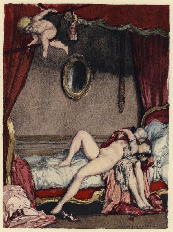 Illusztráció Casanova emlékirataihoz (színes litográfia) alkotó: Jules Marie Auguste Leroux