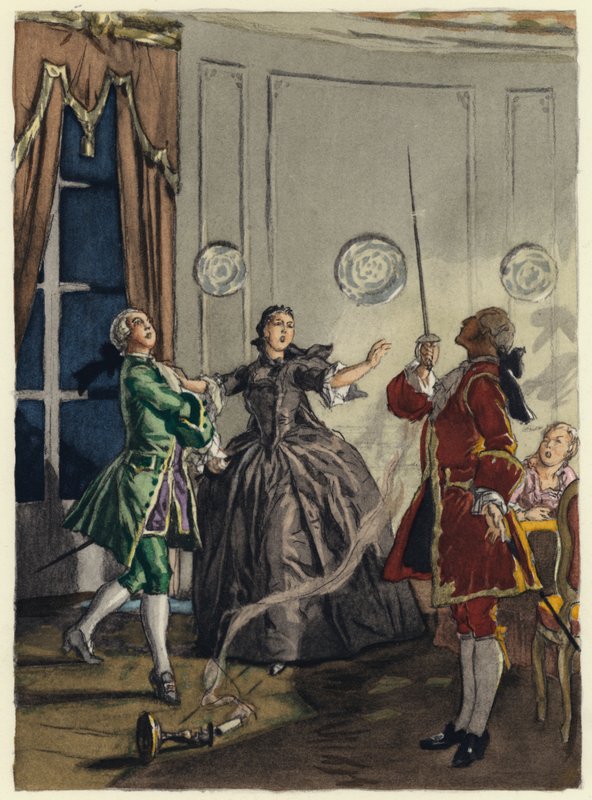 Illusztráció Casanova emlékirataihoz (színes litográfia) alkotó: Jules Marie Auguste Leroux