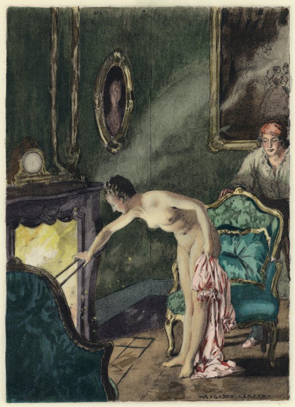 Illusztráció Casanova emlékirataihoz (színes litográfia) alkotó: Jules Marie Auguste Leroux