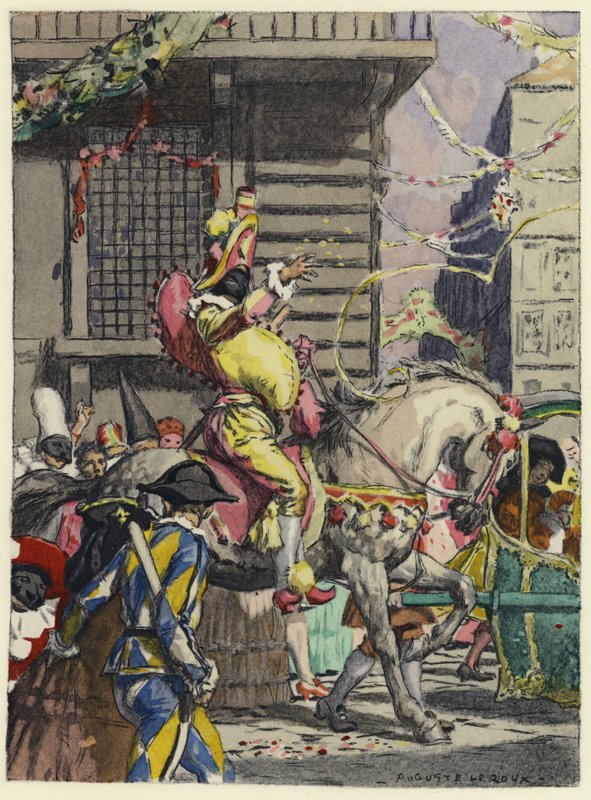 Illusztráció Casanova emlékirataihoz (színes litográfia) alkotó: Jules Marie Auguste Leroux