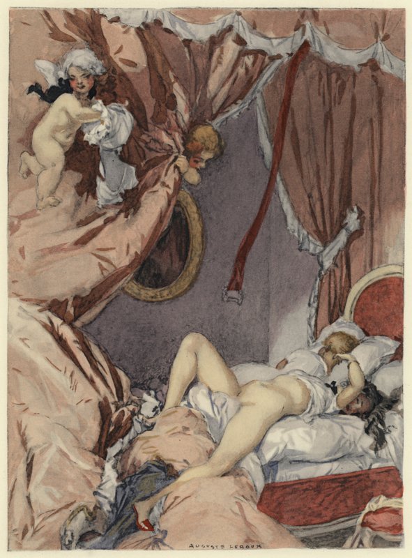 Illusztráció Casanova emlékirataihoz (színes litográfia) alkotó: Jules Marie Auguste Leroux