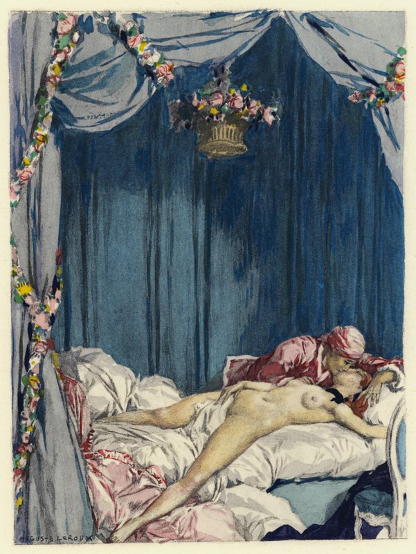 Illusztráció Casanova emlékirataihoz (színes litográfia) alkotó: Jules Marie Auguste Leroux