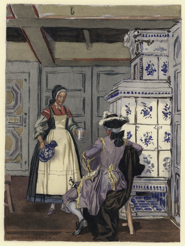 Illusztráció Casanova emlékirataihoz (színes litográfia) alkotó: Jules Marie Auguste Leroux