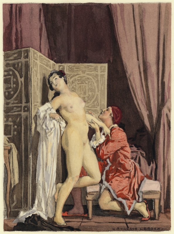 Illusztráció Casanova emlékirataihoz (színes litográfia) alkotó: Jules Marie Auguste Leroux