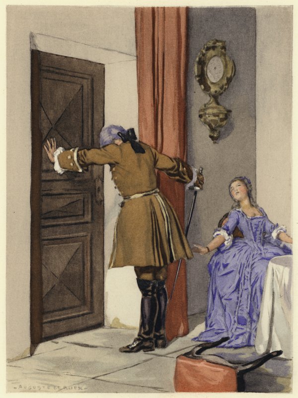 Illusztráció Casanova emlékirataihoz (színes litográfia) alkotó: Jules Marie Auguste Leroux