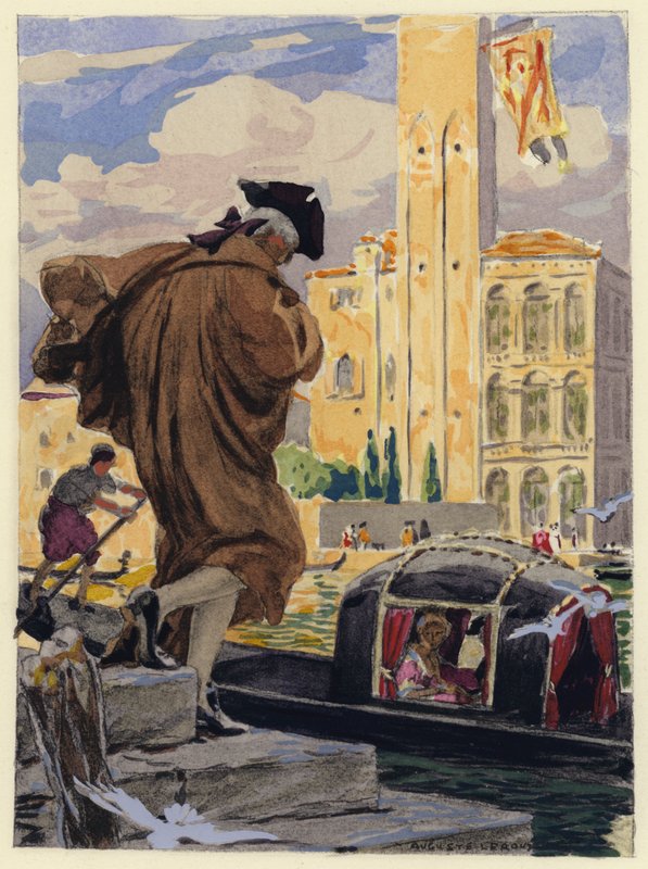 Illusztráció Casanova emlékirataihoz (színes litográfia) alkotó: Jules Marie Auguste Leroux