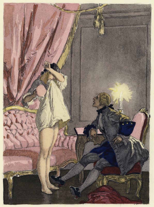 Illusztráció Casanova emlékirataihoz (színes litográfia) alkotó: Jules Marie Auguste Leroux