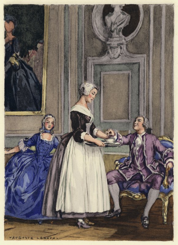 Illusztráció Casanova emlékirataihoz (színes litográfia) alkotó: Jules Marie Auguste Leroux