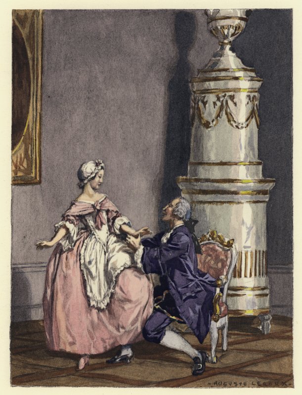Illusztráció Casanova emlékirataihoz (színes litográfia) alkotó: Jules Marie Auguste Leroux
