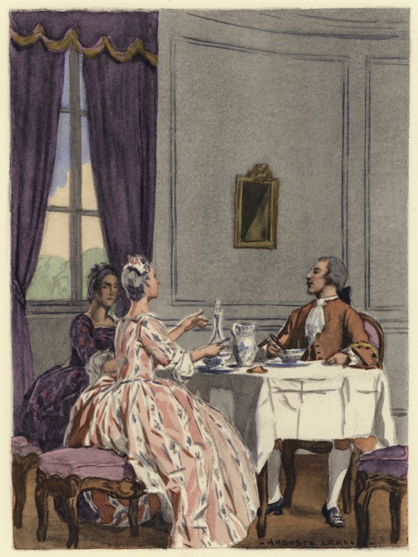Illusztráció Casanova emlékirataihoz (színes litográfia) alkotó: Jules Marie Auguste Leroux