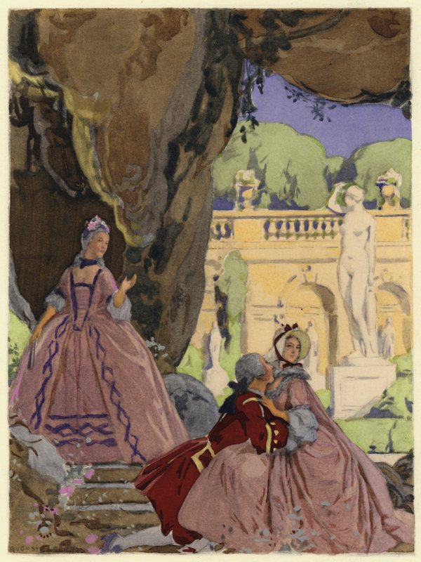 Illusztráció Casanova emlékirataihoz (színes litográfia) alkotó: Jules Marie Auguste Leroux