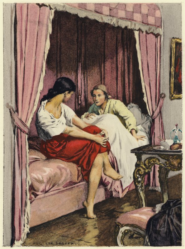 Illusztráció Casanova emlékirataihoz (színes litográfia) alkotó: Jules Marie Auguste Leroux