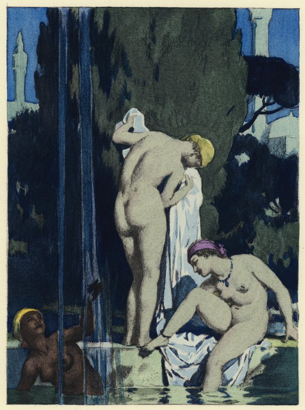 Illusztráció Casanova emlékirataihoz (színes litográfia) alkotó: Jules Marie Auguste Leroux
