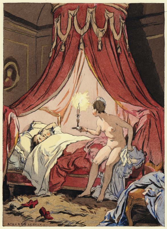 Illusztráció Casanova emlékirataihoz (színes litográfia) alkotó: Jules Marie Auguste Leroux