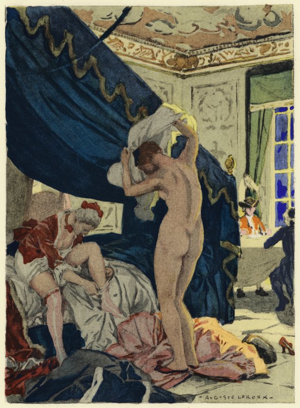 Illusztráció Casanova emlékirataihoz (színes litográfia) alkotó: Jules Marie Auguste Leroux