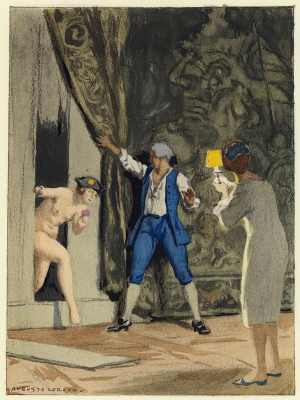 Illusztráció Casanova emlékirataihoz (színes litográfia) alkotó: Jules Marie Auguste Leroux