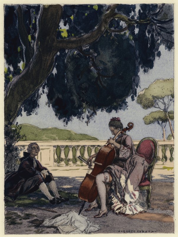 Illusztráció Casanova emlékirataihoz (színes litográfia) alkotó: Jules Marie Auguste Leroux