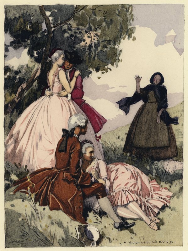 Illusztráció Casanova emlékirataihoz (színes litográfia) alkotó: Jules Marie Auguste Leroux