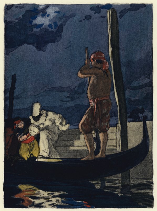 Illusztráció Casanova emlékirataihoz (színes litográfia) alkotó: Jules Marie Auguste Leroux