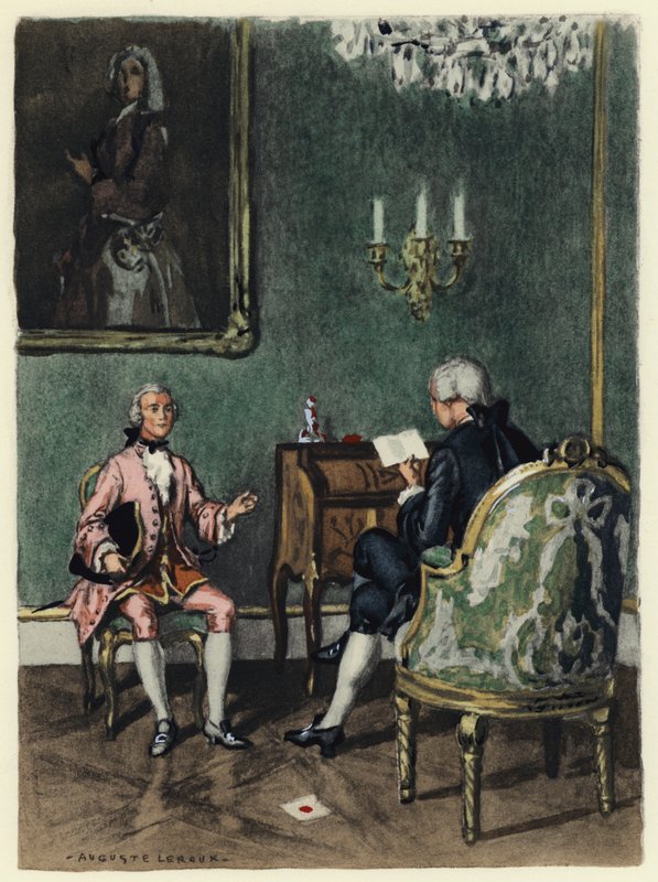 Illusztráció Casanova emlékirataihoz (színes litográfia) alkotó: Jules Marie Auguste Leroux