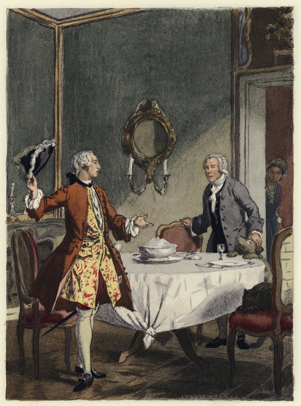 Illusztráció Casanova emlékirataihoz (színes litográfia) alkotó: Jules Marie Auguste Leroux