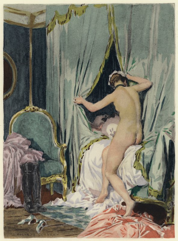 Illusztráció Casanova emlékirataihoz (színes litográfia) alkotó: Jules Marie Auguste Leroux