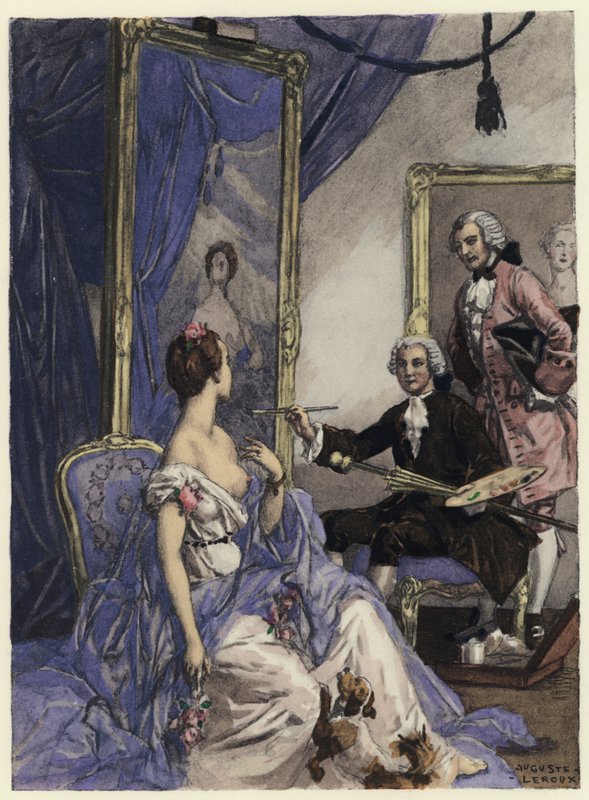 Illusztráció Casanova emlékirataihoz (színes litográfia) alkotó: Jules Marie Auguste Leroux