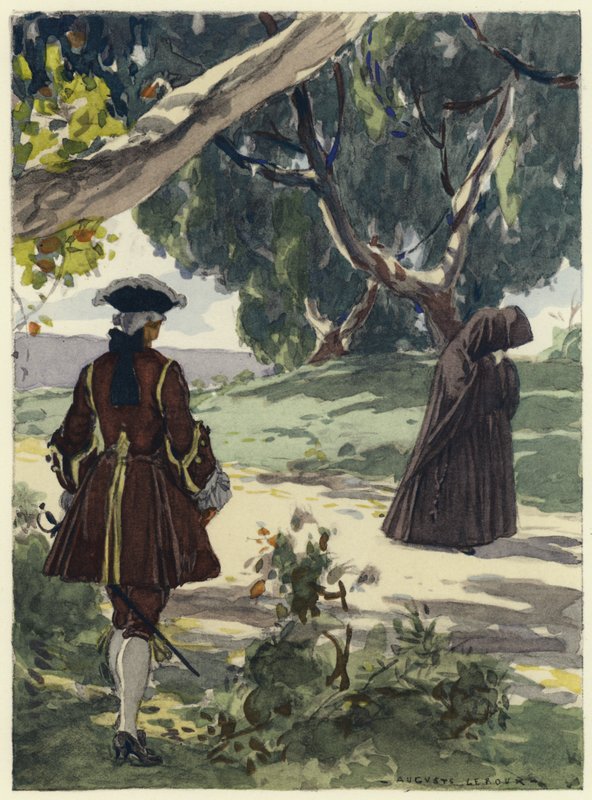 Illusztráció Casanova emlékirataihoz (színes litográfia) alkotó: Jules Marie Auguste Leroux