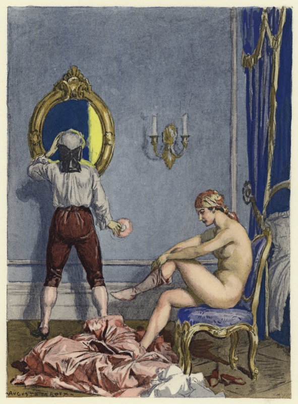 Illusztráció Casanova emlékirataihoz (színes litográfia) alkotó: Jules Marie Auguste Leroux