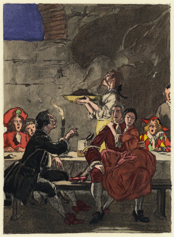 Illusztráció Casanova emlékirataihoz (színes litográfia) alkotó: Jules Marie Auguste Leroux