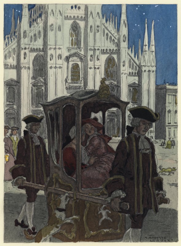 Illusztráció Casanova emlékirataihoz (színes litográfia) alkotó: Jules Marie Auguste Leroux