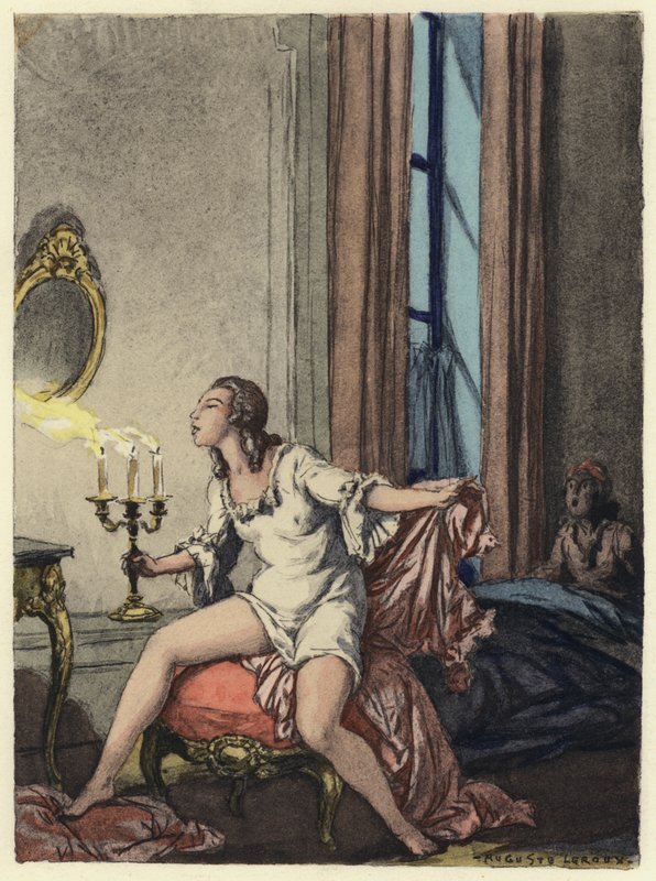 Illusztráció Casanova emlékirataihoz (színes litográfia) alkotó: Jules Marie Auguste Leroux