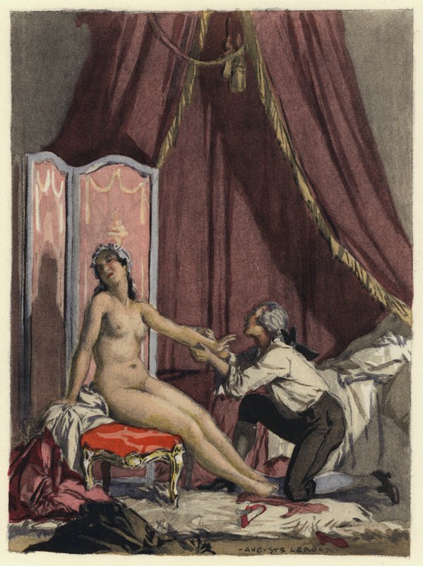 Illusztráció Casanova emlékirataihoz (színes litográfia) alkotó: Jules Marie Auguste Leroux