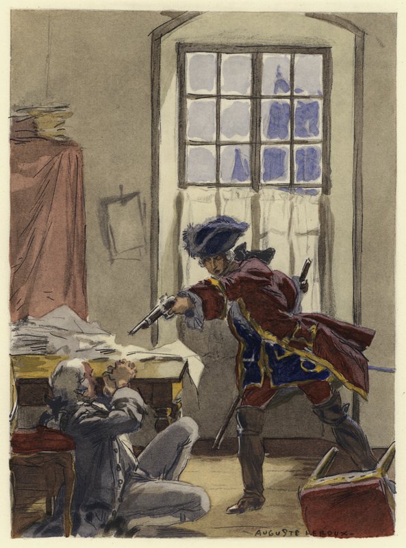 Illusztráció Casanova emlékirataihoz (színes litográfia) alkotó: Jules Marie Auguste Leroux