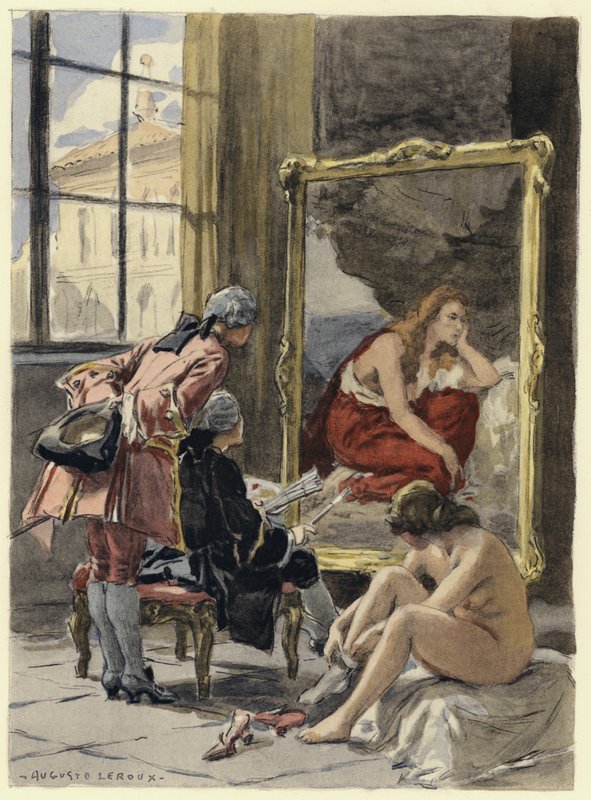 Illusztráció Casanova emlékirataihoz (színes litográfia) alkotó: Jules Marie Auguste Leroux