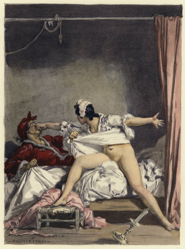 Illusztráció Casanova emlékirataihoz (színes litográfia) alkotó: Jules Marie Auguste Leroux