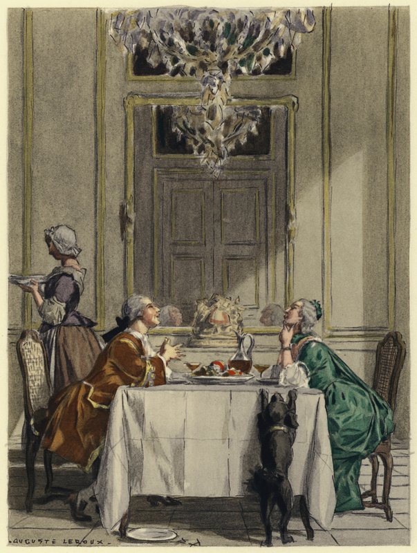 Illusztráció Casanova emlékirataihoz (színes litográfia) alkotó: Jules Marie Auguste Leroux