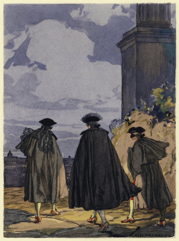 Illusztráció Casanova emlékirataihoz (színes litográfia) alkotó: Jules Marie Auguste Leroux