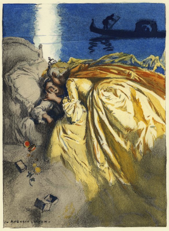 Illusztráció Casanova emlékirataihoz (színes litográfia) alkotó: Jules Marie Auguste Leroux