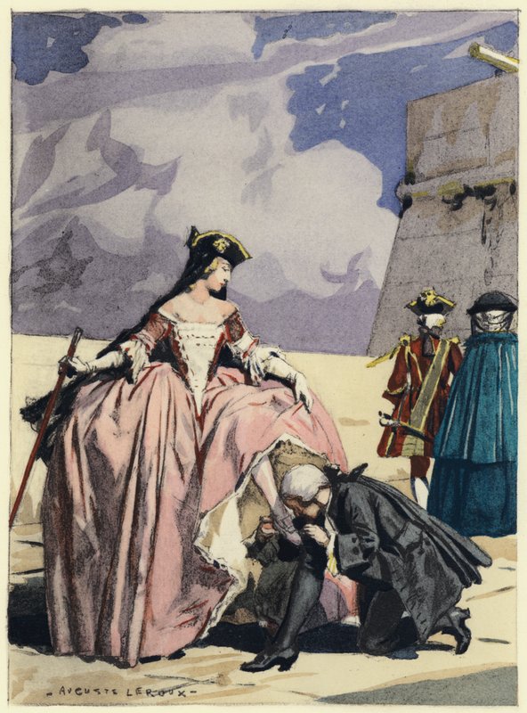 Illusztráció Casanova emlékirataihoz (színes litográfia) alkotó: Jules Marie Auguste Leroux