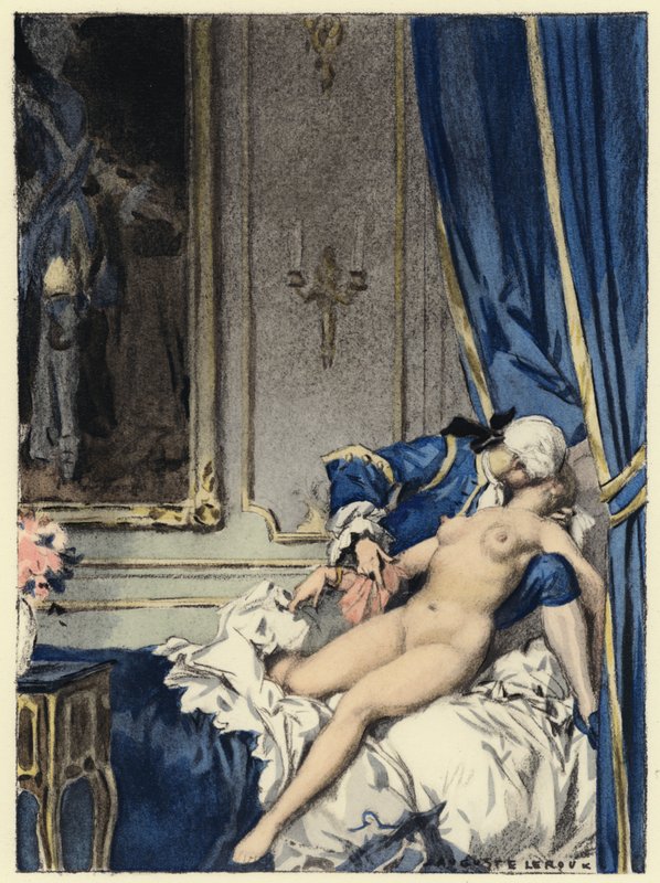Illusztráció Casanova emlékirataihoz (színes litográfia) alkotó: Jules Marie Auguste Leroux