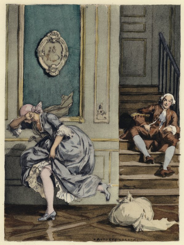 Illusztráció Casanova emlékirataihoz (színes litográfia) alkotó: Jules Marie Auguste Leroux