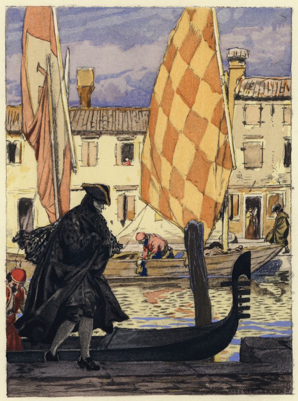 Illusztráció Casanova emlékirataihoz (színes litográfia) alkotó: Jules Marie Auguste Leroux