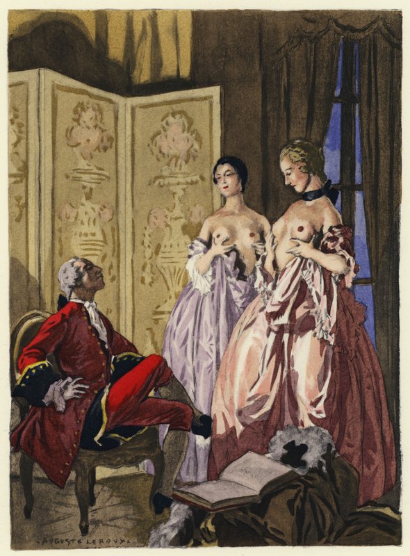 Illusztráció Casanova emlékirataihoz (színes litográfia) alkotó: Jules Marie Auguste Leroux