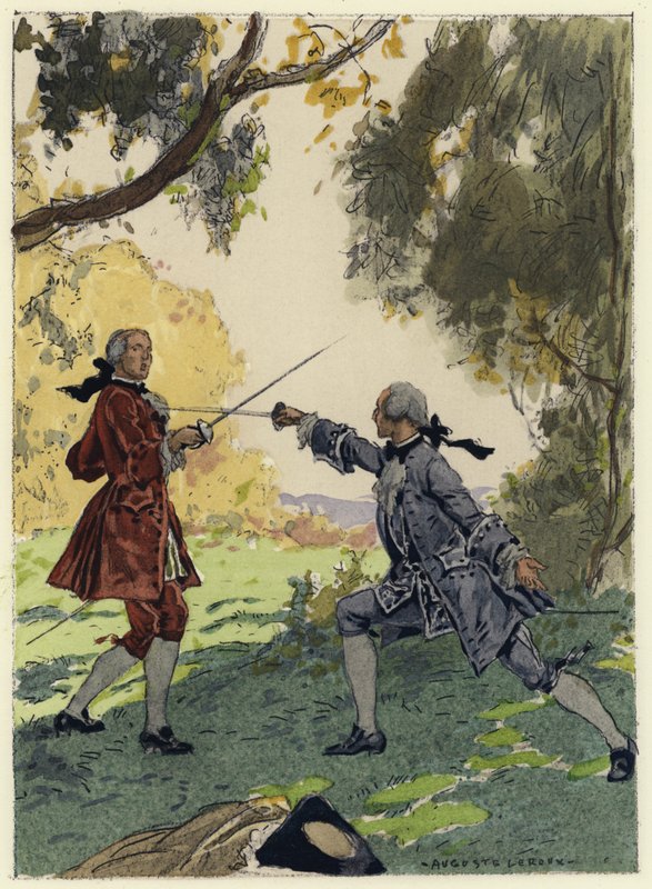 Illusztráció Casanova emlékirataihoz (színes litográfia) alkotó: Jules Marie Auguste Leroux