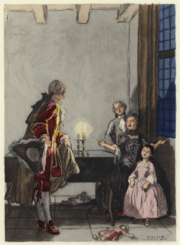 Illusztráció Casanova emlékirataihoz (színes litográfia) alkotó: Jules Marie Auguste Leroux