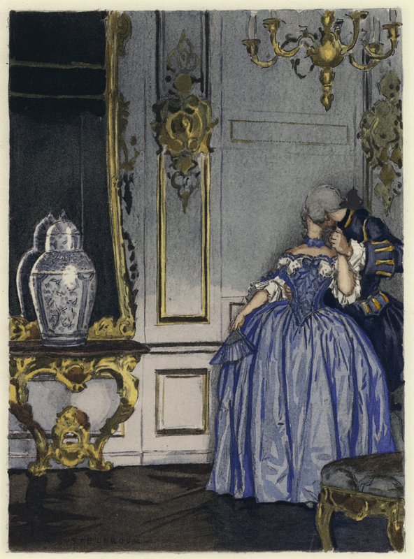 Illusztráció Casanova emlékirataihoz (színes litográfia) alkotó: Jules Marie Auguste Leroux
