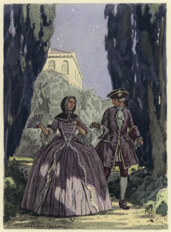 Illusztráció Casanova emlékirataihoz (színes litográfia) alkotó: Jules Marie Auguste Leroux