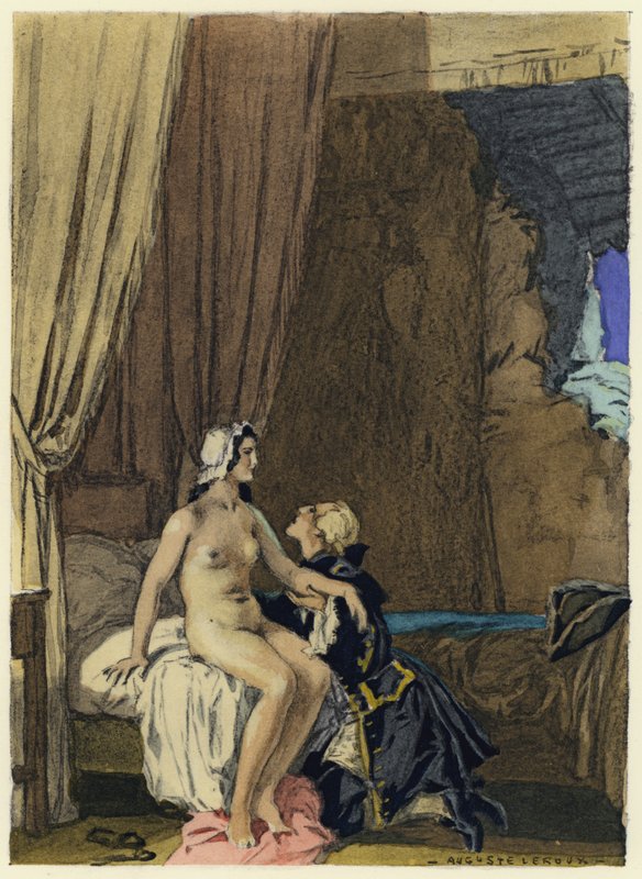 Illusztráció Casanova emlékirataihoz (színes litográfia) alkotó: Jules Marie Auguste Leroux
