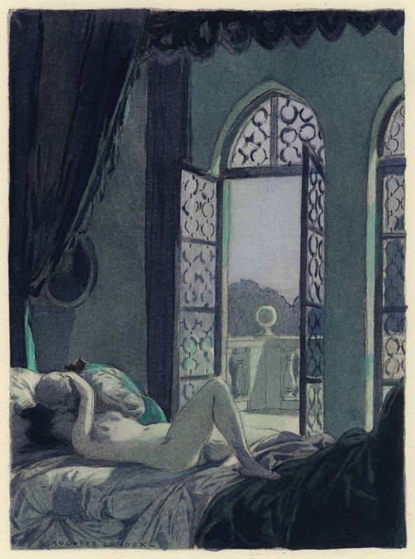Illusztráció Casanova emlékirataihoz (színes litográfia) alkotó: Jules Marie Auguste Leroux